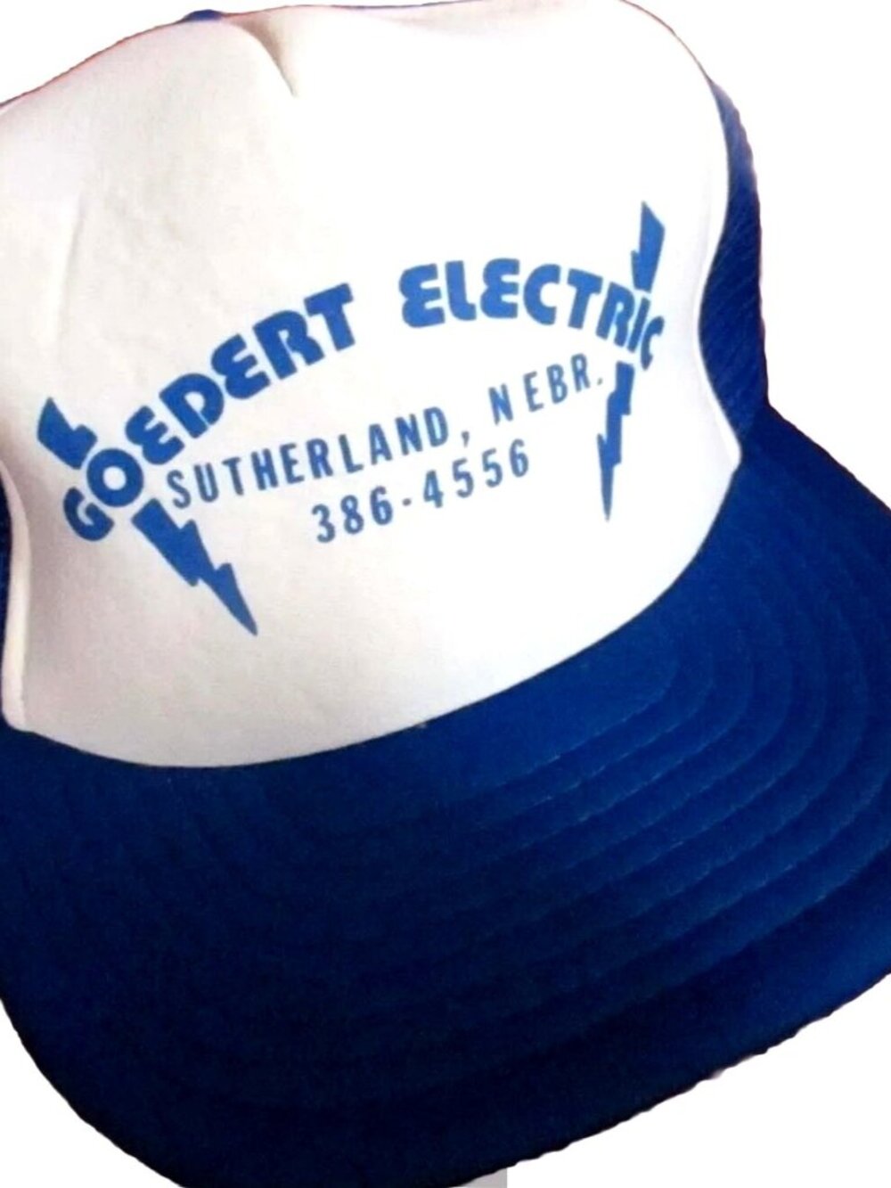 Vintage Trucker Hat Goedert Electric Blue White Mesh Snapback Cap Taiwan